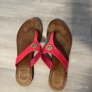 Tory Burch pink patent leather sandal